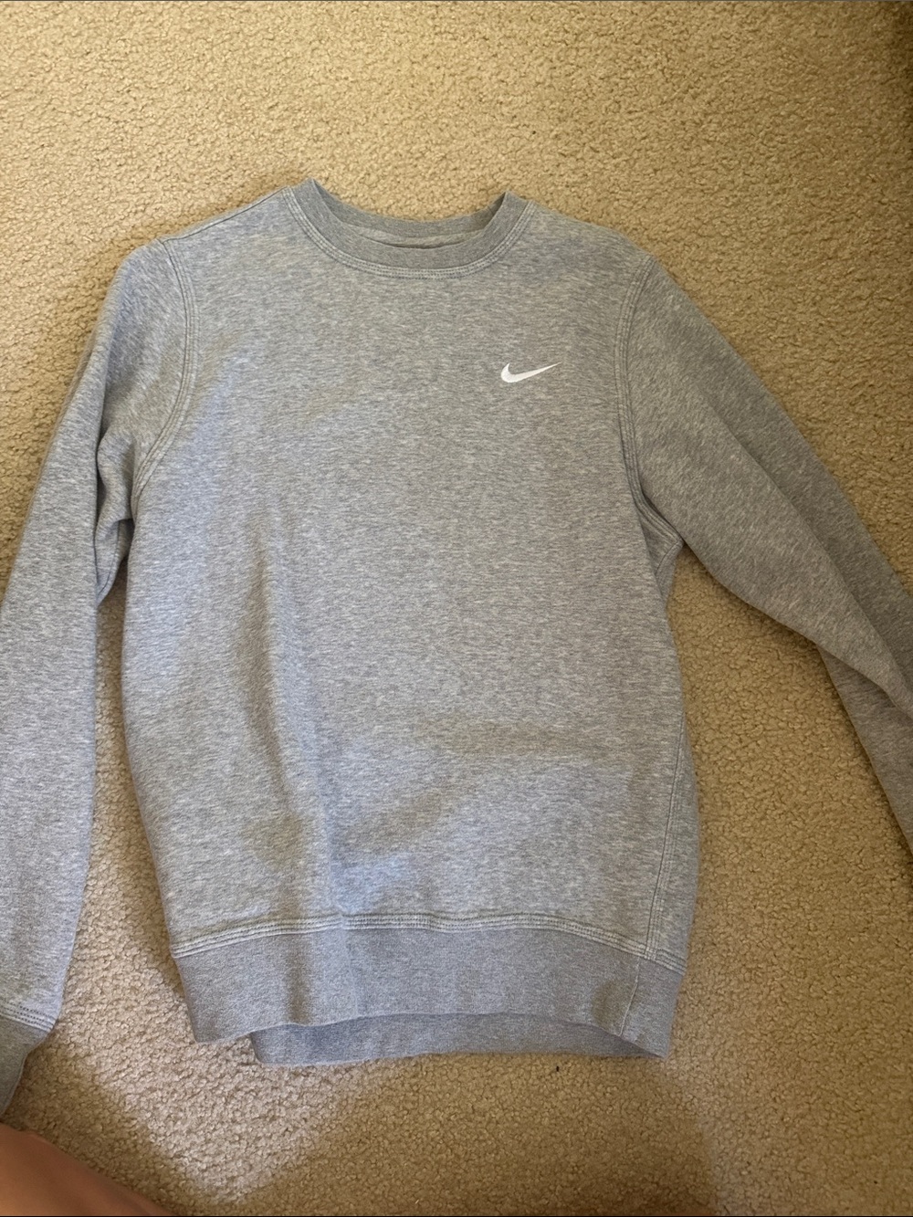 Nike Gray Crewneck Sweatshirt with White Swoosh